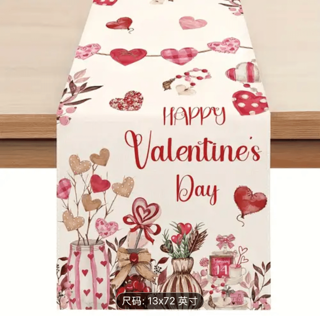 Valentine’s Day table runner/ Camino de mesa para San&nbsp;Valentín