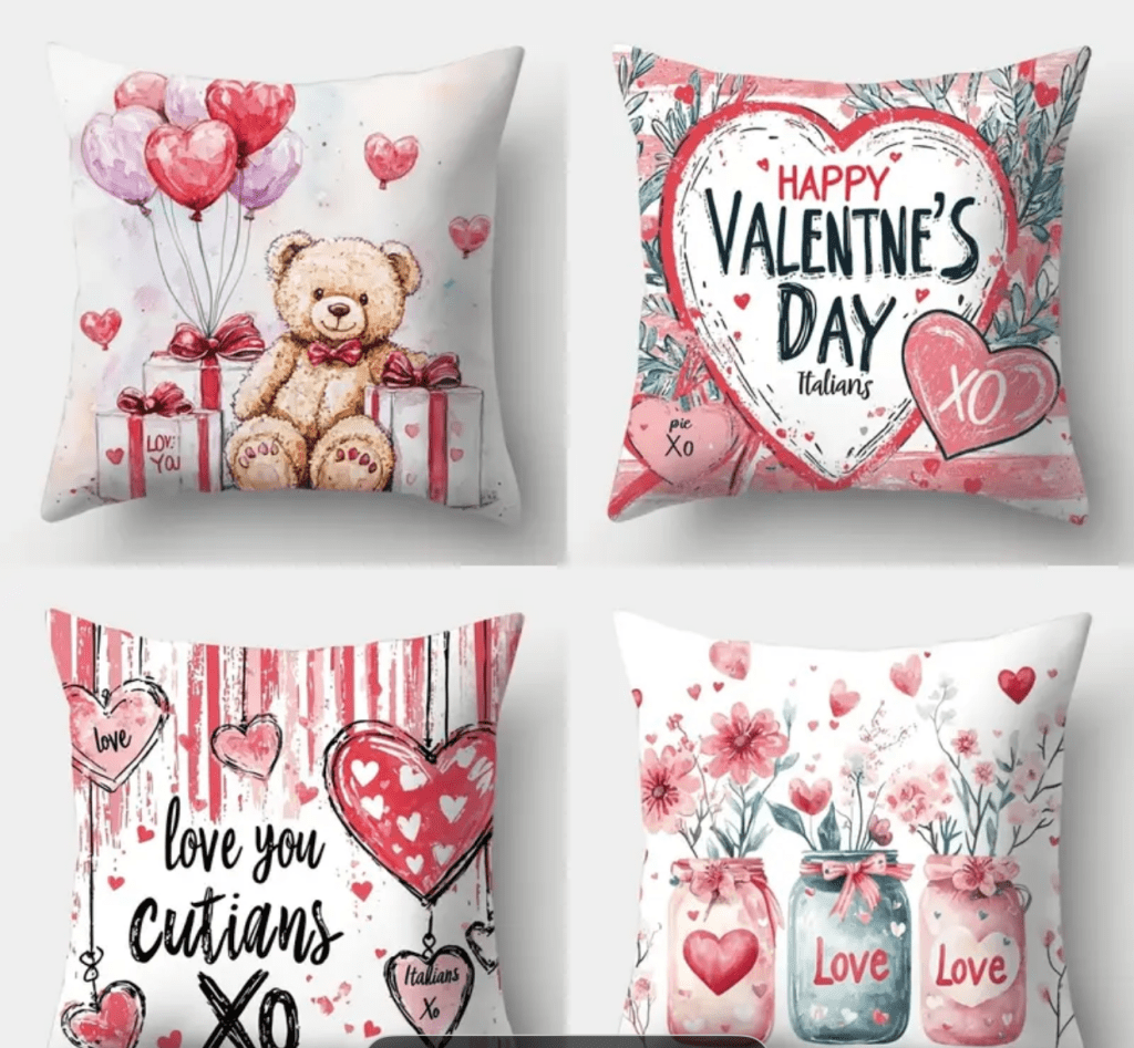 Valentine’s Day pillowcase/ Funda de almohada para San&nbsp;Valentín