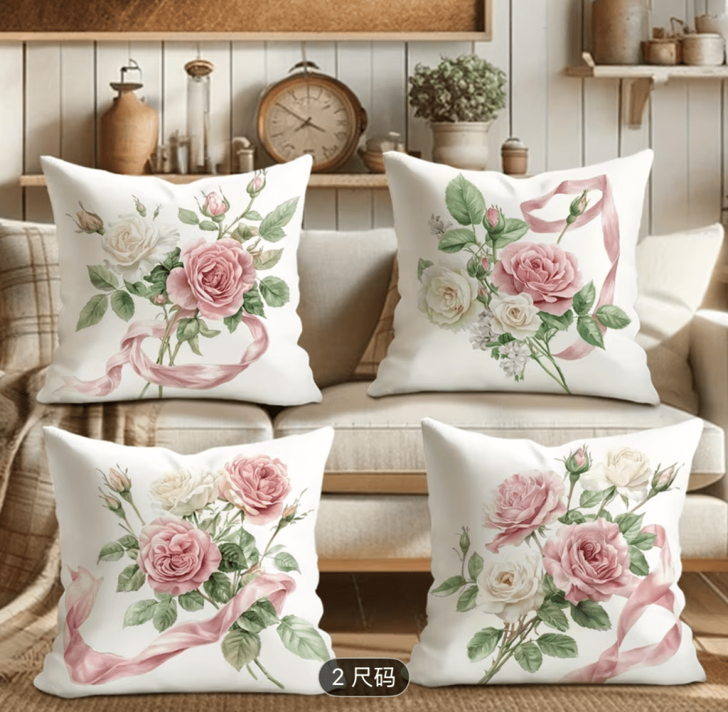 Floral pillowcase/ Funda de cojín&nbsp;floral